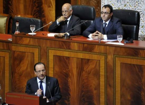 Francois Hollande-parlement Rabat (1)